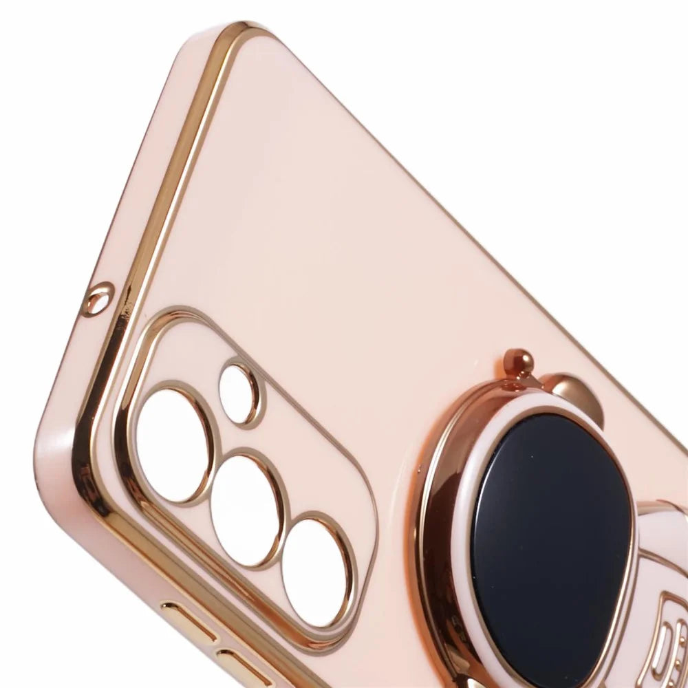 For Samsung Galaxy M55 5G / C55 5G / F55 5G Case with Astronaut Kicstand Electroplating TPU Phone Cover - Pink - 7