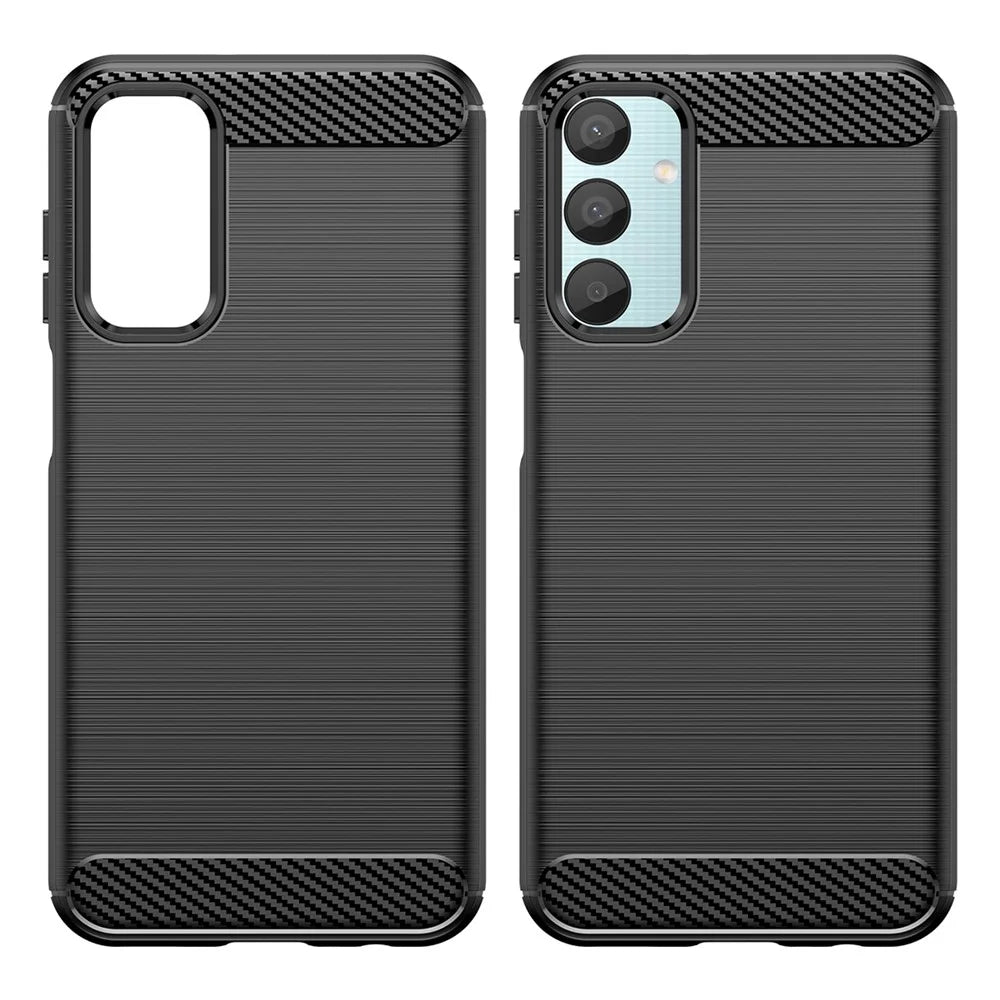 For Samsung Galaxy M15 5G / F15 5G Brushed Case Carbon Fiber Texture TPU Phone Cover - Black - 7