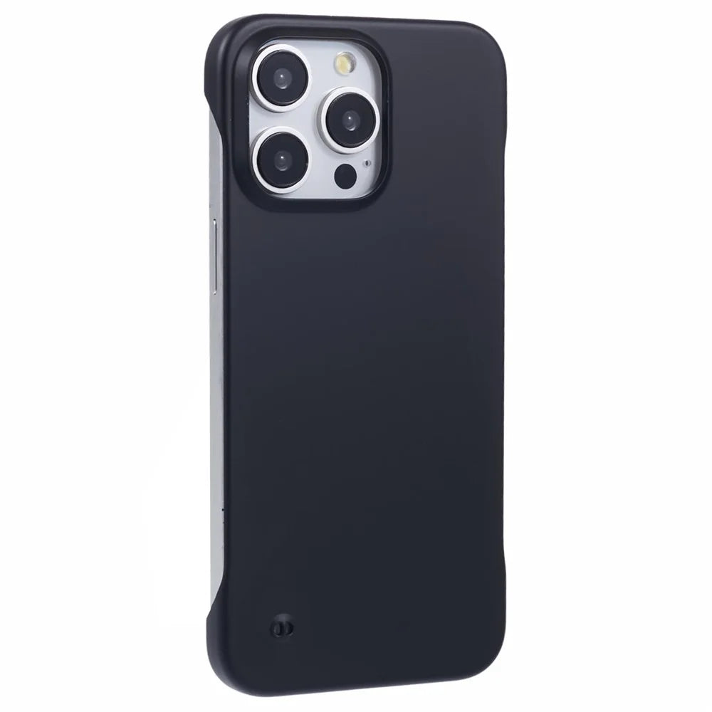 For iPhone 14 Pro Max Case Borderless Design Hard PC Phone Cover Ultra-Thin Lightweight - Black - 1