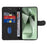 For Samsung Galaxy S24 FE Leather Case Wallet Cover Curved Line Imprinted - Black - 2