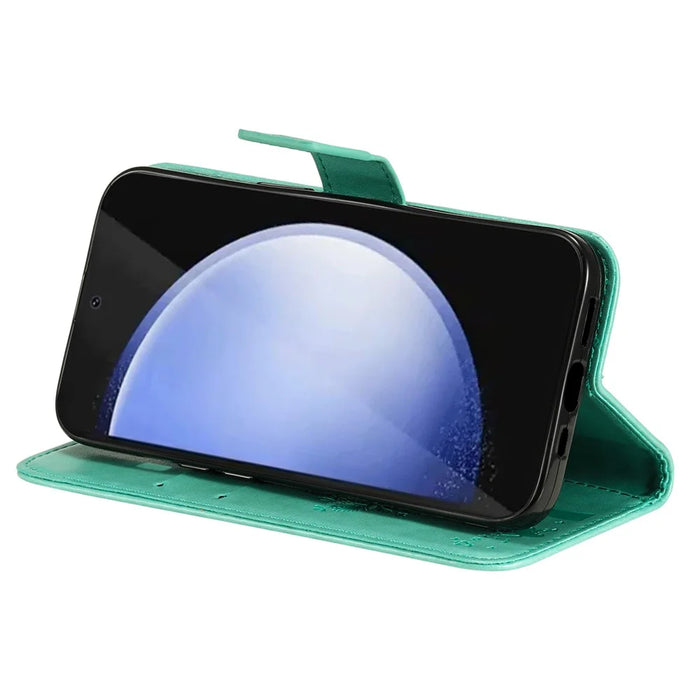 For Samsung Galaxy S24 FE Phone Case with Stand Cat Tree Pattern Leather Wallet Mobile Cover - Green - 4