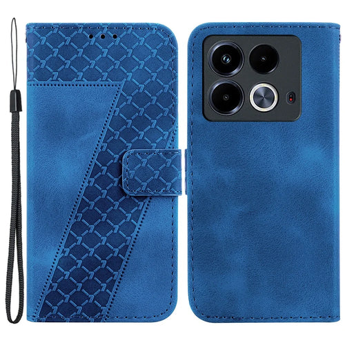 For Infinix Note 40 Shockproof Case Pattern Imprint PU Leather Phone Cover - Blue - 1