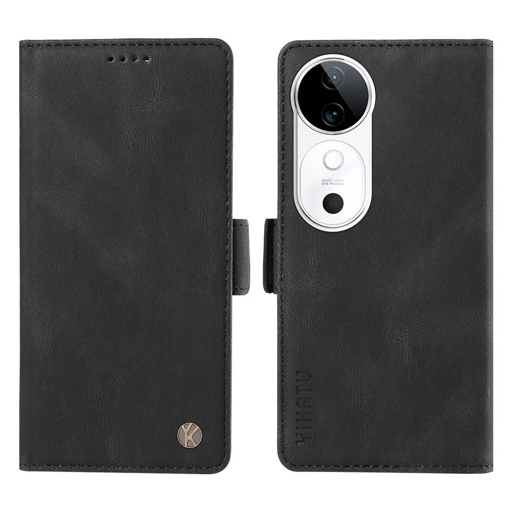 YIKATU YK-005 For vivo S19 5G / V40 5G Leather Phone Case Side Magnetic Clasps - Black - 1