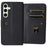For Samsung Galaxy S24 FE Leather Case with 10 Card Holder Phone Cover Stand - Black - 5