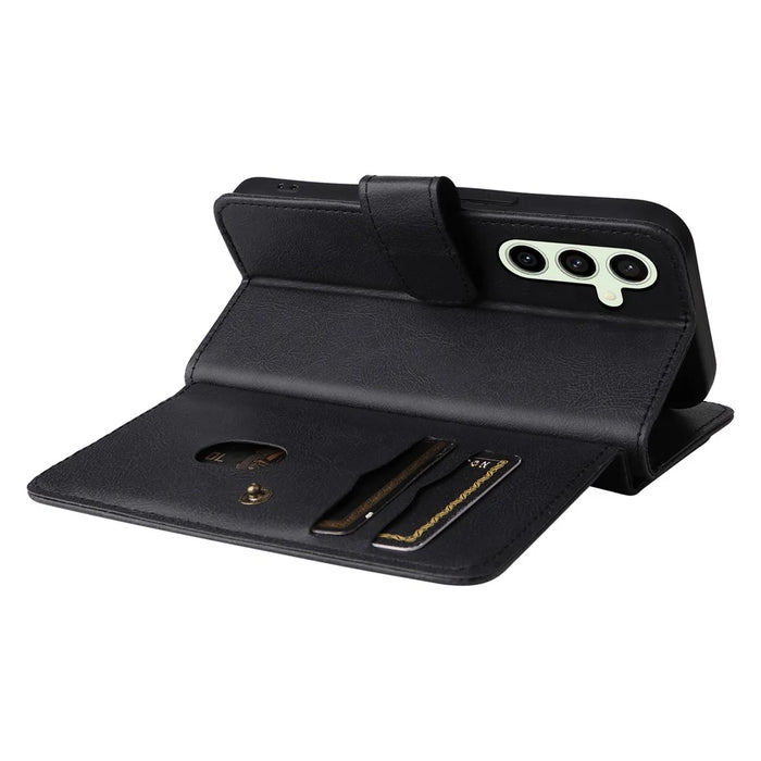 For Samsung Galaxy S24 FE Leather Case with 10 Card Holder Phone Cover Stand - Black - 7