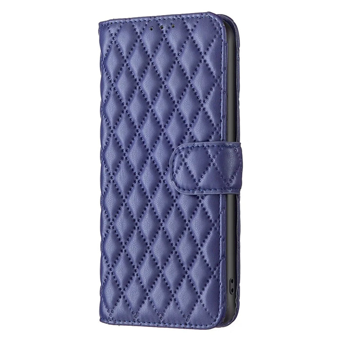 BINFEN COLOR BF Style-14 For HMD Pulse+ Case Rhombus Imprint Leather Phone Cover - Blue - 6