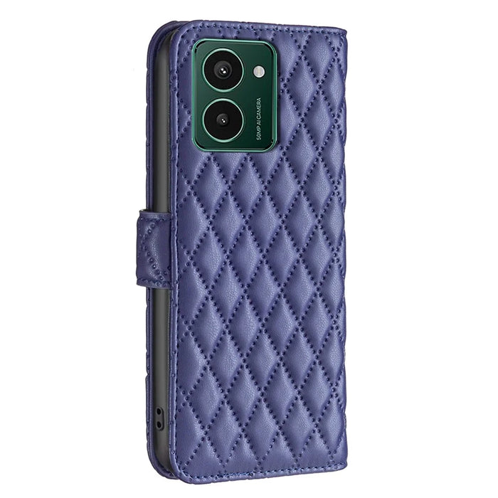 BINFEN COLOR BF Style-14 For HMD Pulse+ Case Rhombus Imprint Leather Phone Cover - Blue - 7