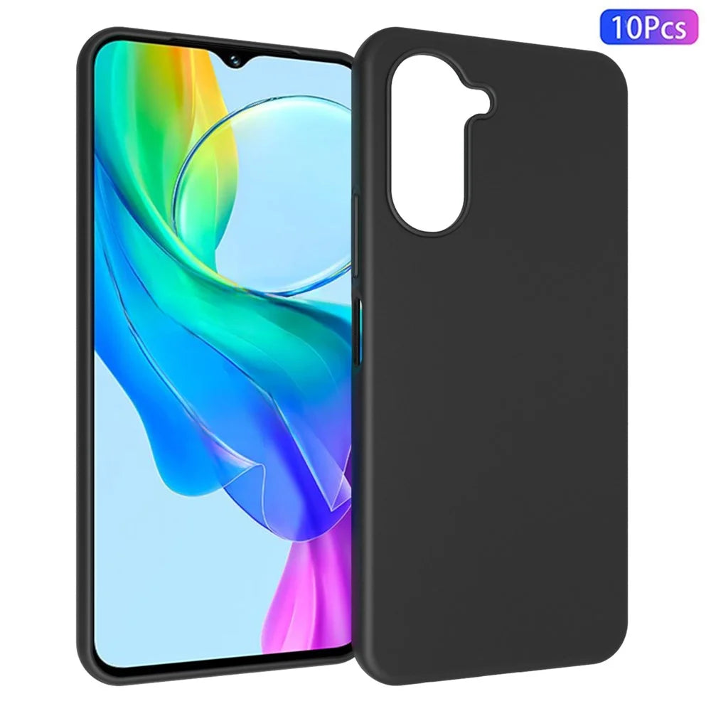 10Pcs  /  Pack for vivo Y28s 5G Case TPU Matte Finish Phone Protector - Black - 1