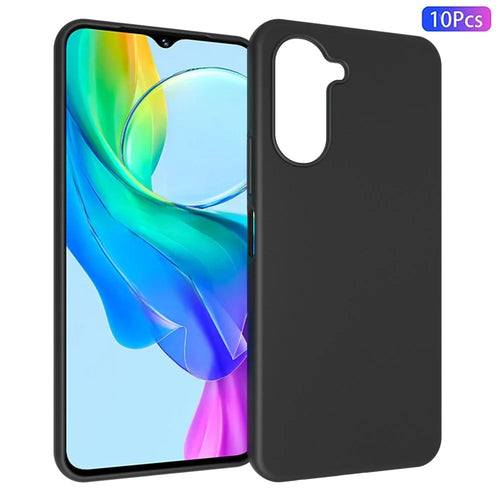 10Pcs  /  Pack for vivo Y28s 5G Case TPU Matte Finish Phone Protector - Black - 1
