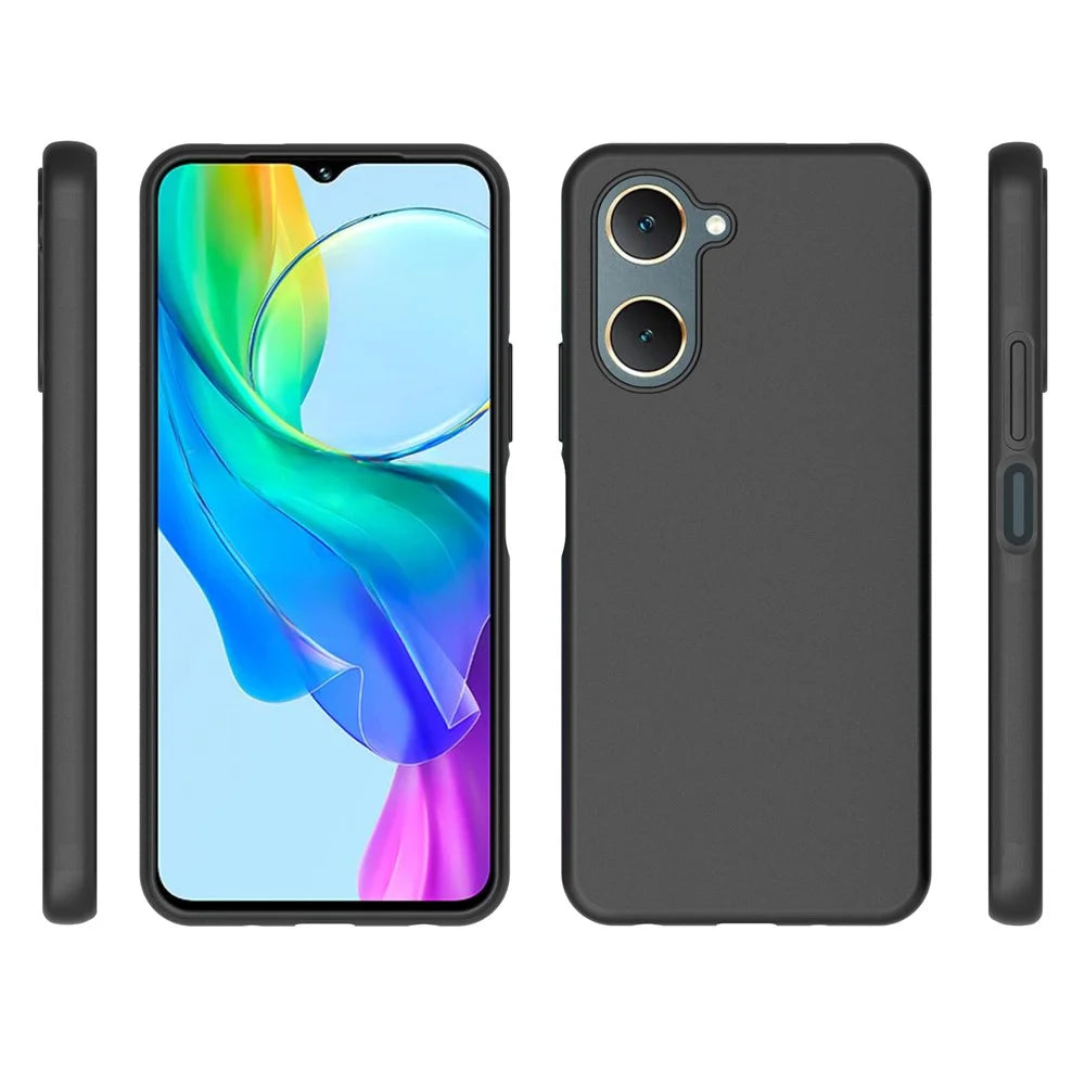 10Pcs  /  Pack for vivo Y28s 5G Case TPU Matte Finish Phone Protector - Black - 6