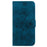 For iPhone 16 Pro Max Wallet Case PU Leather Phone Cover Flower Imprinted - Dark Blue - 6