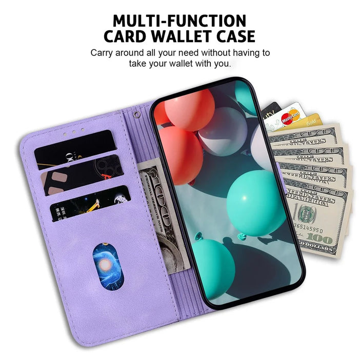 For iPhone 16 Pro Max Case 7-Shaped Pattern Leather Shockproof Phone Cover - Purple - 3