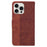 For iPhone 16 Pro Case PU Leather Geometry Imprint Wallet Phone Cover - Brown - 7