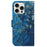 For iPhone 16 Pro Wallet Case Pattern Print Leather Phone Cover - Apricot Flowers - 7