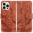 For iPhone 16 Pro Case Tiger Imprint Leather Shockproof Wallet Phone Cover - Brown - 1