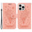 For iPhone 16 Pro Wallet Case PU Leather Phone Cover Butterfly Flower Imprint - Pink - 1