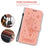 For iPhone 16 Pro Wallet Case PU Leather Phone Cover Butterfly Flower Imprint - Pink - 4