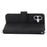 For iPhone 16 Plus Leather Case Multiple Card Slots Phone Cover with 2 Straps - Black - 2
