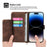 For iPhone 16 Leather Case Multiple Card Slots Phone Cover with 2 Straps - Brown - 3