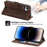 For iPhone 16 Leather Case Multiple Card Slots Phone Cover with 2 Straps - Brown - 6