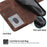 For iPhone 16 Leather Case Multiple Card Slots Phone Cover with 2 Straps - Brown - 7