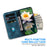 For iPhone 16 Plus Phone Case Lotus Imprint Leather Stand Wallet Cover - Blue - 2