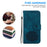 For iPhone 16 Plus Phone Case Lotus Imprint Leather Stand Wallet Cover - Blue - 4