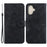 For iPhone 16 Wallet Case PU Leather Phone Cover Flower Imprinted - Black - 1
