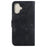 For iPhone 16 Wallet Case PU Leather Phone Cover Flower Imprinted - Black - 7