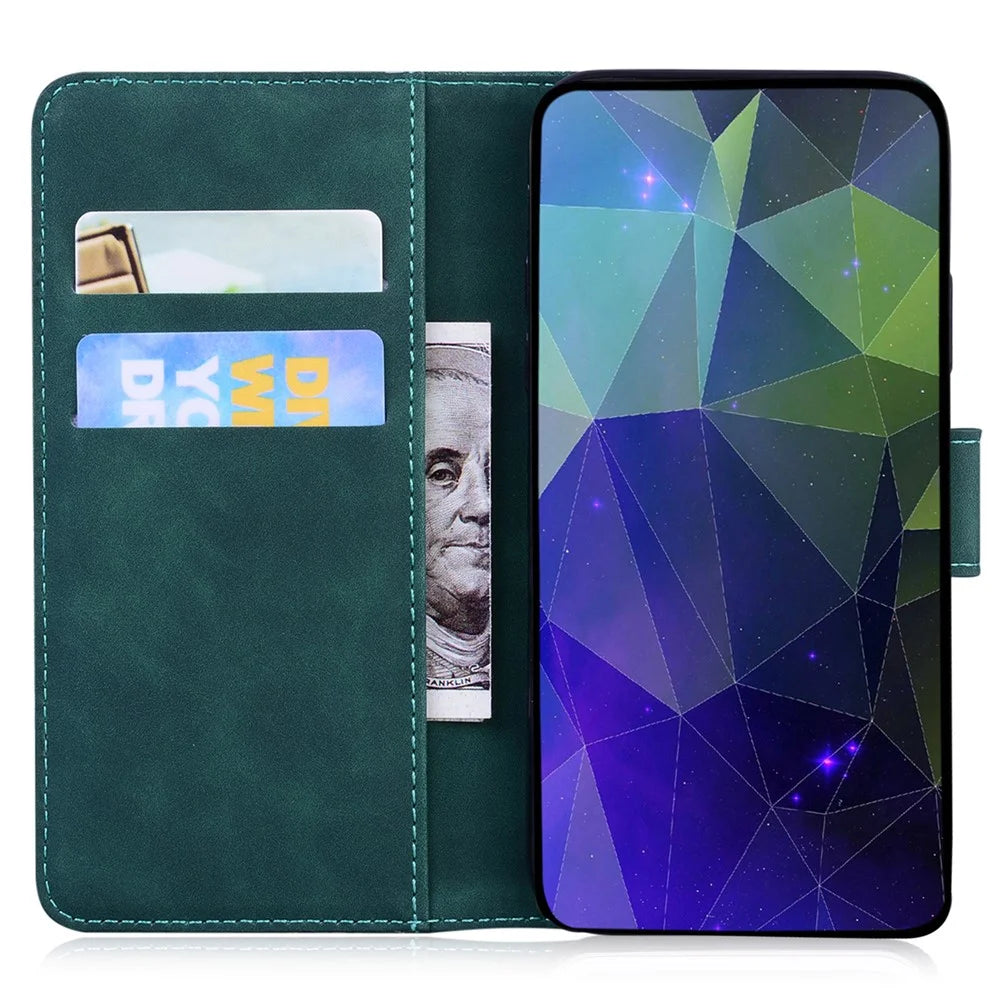 For iPhone 16 Case Tiger Imprint Leather Shockproof Wallet Phone Cover - Green - 2