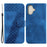 For iPhone 16 Shockproof Case Leather Phone Cover 7-Shaped Imprint - Blue - 1