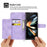 For Samsung Galaxy Z Fold6 5G Leather Case Multiple Card Slots Phone Cover with 2 Straps - Purple - 2