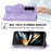 For Samsung Galaxy Z Fold6 5G Leather Case Multiple Card Slots Phone Cover with 2 Straps - Purple - 6