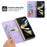 For Samsung Galaxy Z Fold6 5G Leather Case Multiple Card Slots Phone Cover with 2 Straps - Purple - 7