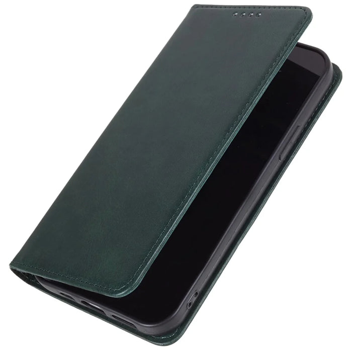 For Samsung Galaxy S24 FE Case Magnetic Auto Closing Leather Phone Cover - Green - 5