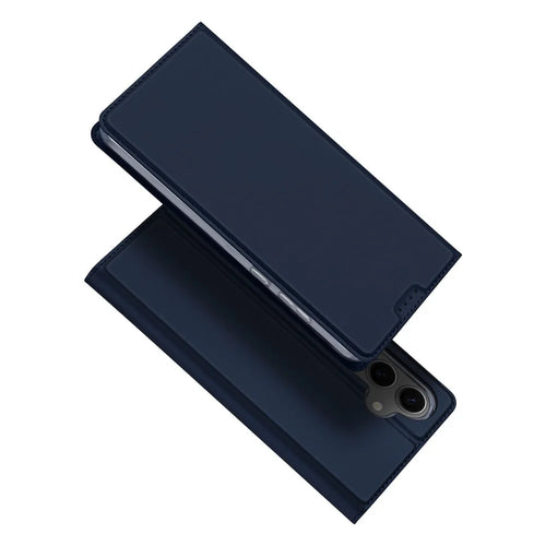 DUX DUCIS Skin Pro Series For Samsung Galaxy S24 FE Leather Case Card Holder Phone Cover - Blue - 1