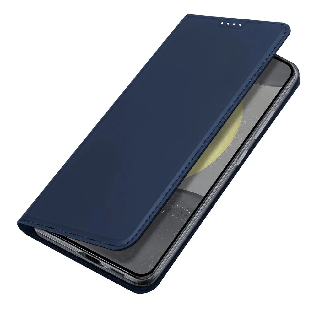DUX DUCIS Skin Pro Series For Samsung Galaxy S24 FE Leather Case Card Holder Phone Cover - Blue - 5