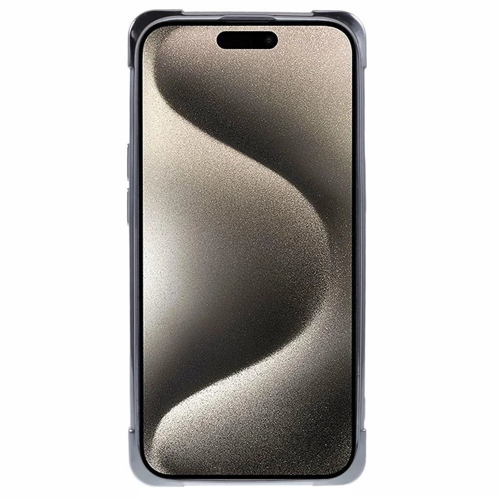 For iPhone 15 Plus Phone Case Card Slot Electroplating TPU Protective Cover - Silver - 2