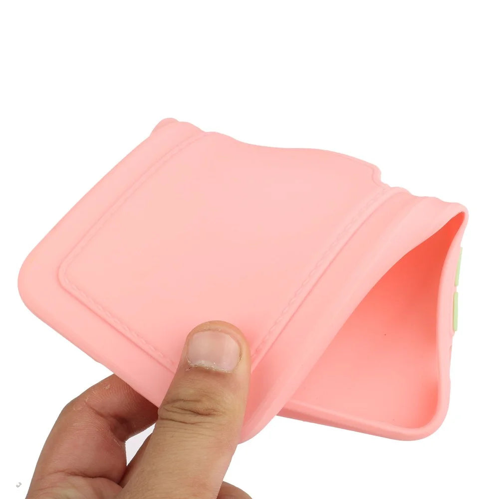 For iPhone 14 TPU Case Flexible Phone Cover with Back Card Slot - Pink - 4