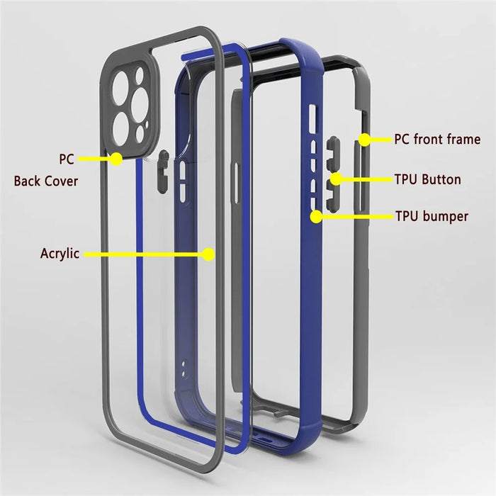 For iPhone 14 Plus Phone Case Protective Anti-Fall Cover Shockproof Case Support Wireless Charging - Black - 5