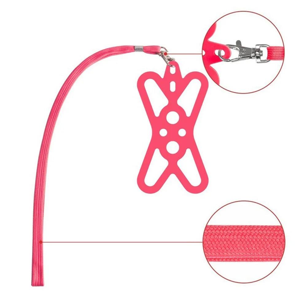 Universal Phone Lanyard Holder Silicone Phone Neck Strap Compatible with 4.7-6.5 inch Smartphones - Grey - 4