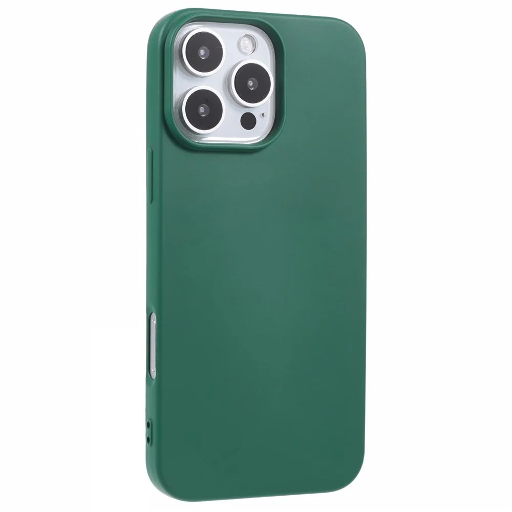 For iPhone 16 Pro Case Soft TPU Fiber Lining Protective Phone Cover - Army Green - 1