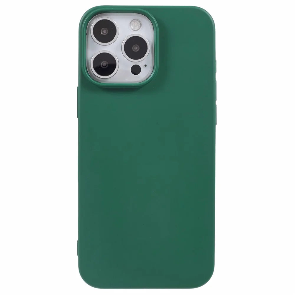 For iPhone 16 Pro Case Soft TPU Fiber Lining Protective Phone Cover - Army Green - 3