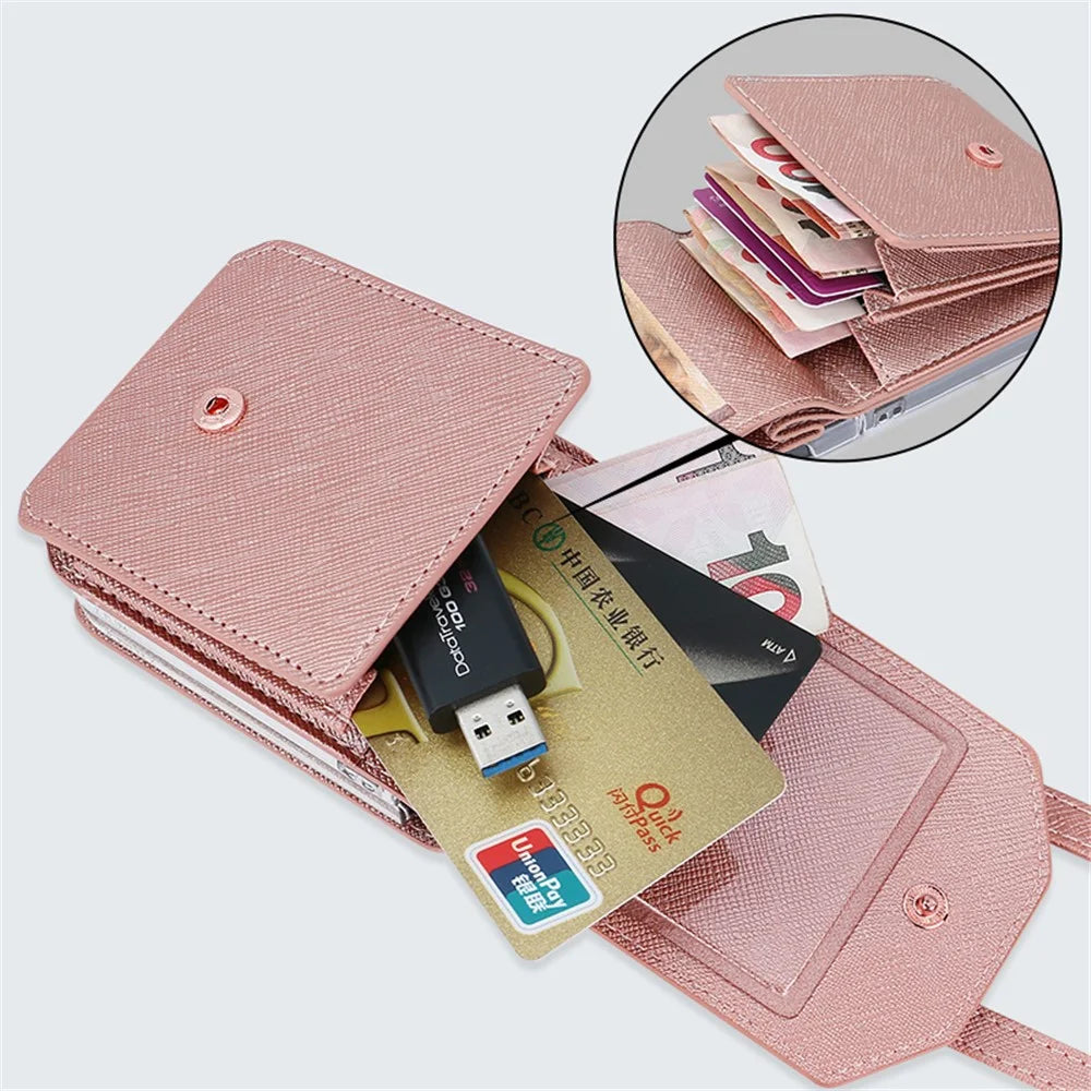 For Samsung Galaxy Z Flip5 5G Case Card Bag Kickstand PU Leather PC Phone Cover with Strap - Rose Gold - 3