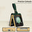 For Samsung Galaxy Z Flip5 5G Kickstand Case Flower Pattern Leather+PC Phone Cover with Back Film - Green - 6
