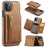 DG.MING M5 Series For iPhone 11 Pro Case Detachable Magnetic Leather Phone Cover with Card Slots - Brown - 1