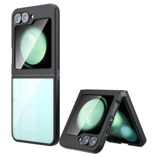 For Samsung Galaxy Z Flip7 FE 5G / Z Flip6 5G Case Skin-Touch TPU + PC Matte Phone Back Cover, Transparent Black - 1