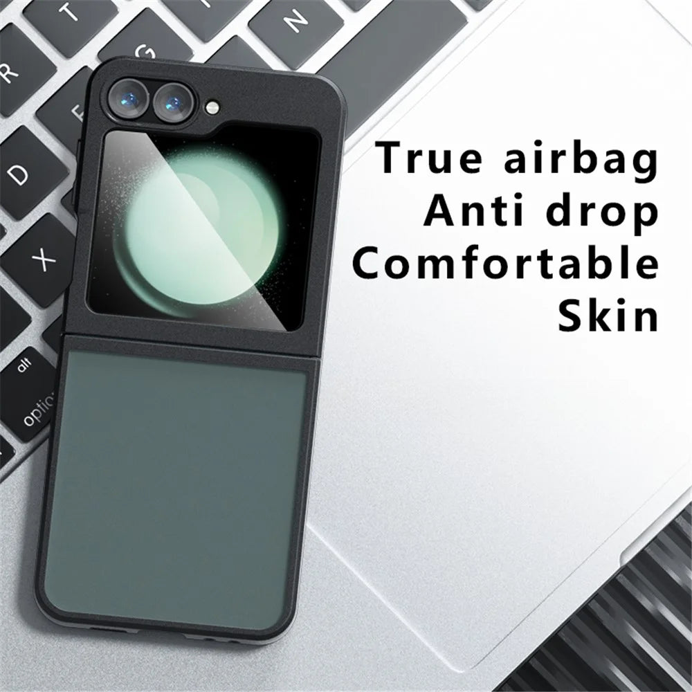 For Samsung Galaxy Z Flip7 FE 5G / Z Flip6 5G Case Skin-Touch TPU + PC Matte Phone Back Cover, Transparent Black - 2