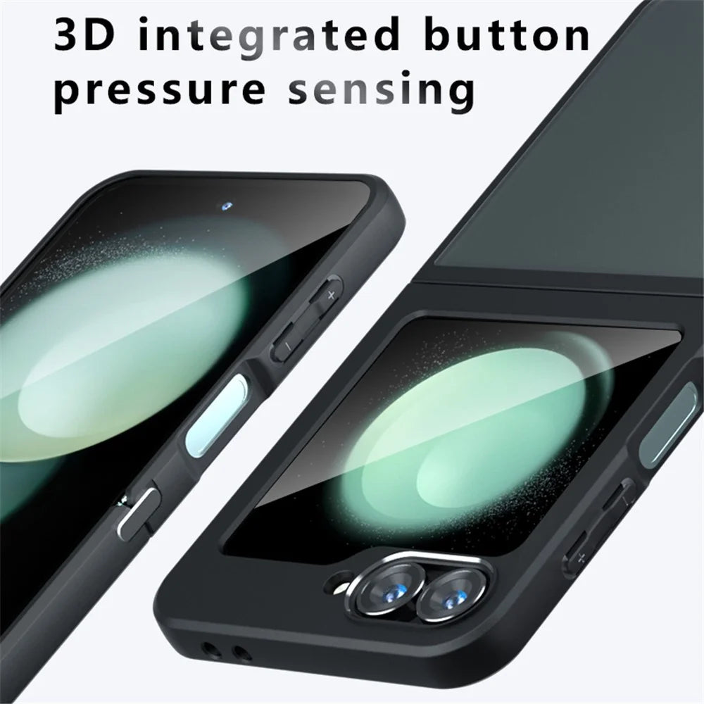 For Samsung Galaxy Z Flip7 FE 5G / Z Flip6 5G Case Skin-Touch TPU + PC Matte Phone Back Cover, Transparent Black - 4