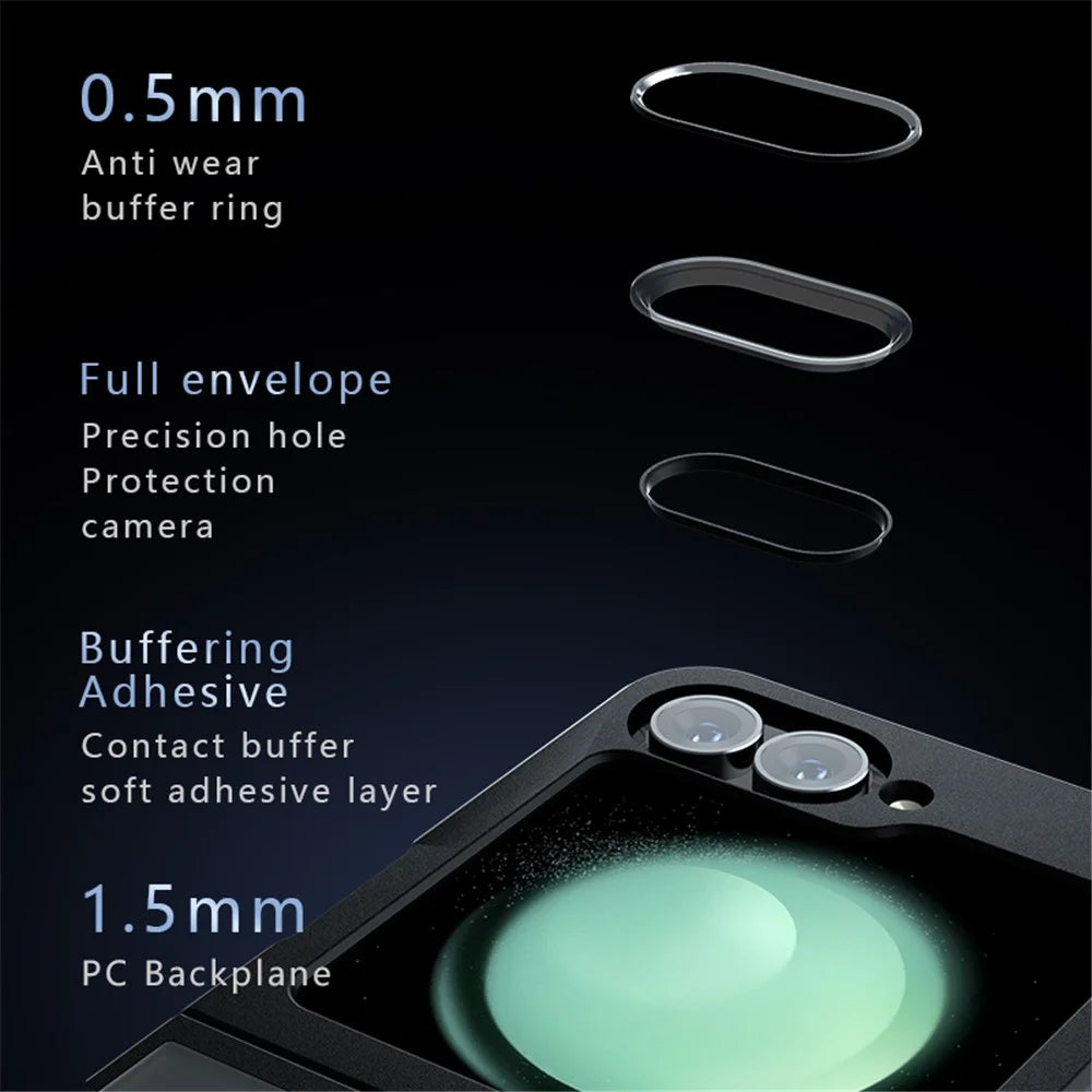 For Samsung Galaxy Z Flip7 FE 5G / Z Flip6 5G Case Skin-Touch TPU + PC Matte Phone Back Cover, Transparent Black - 5